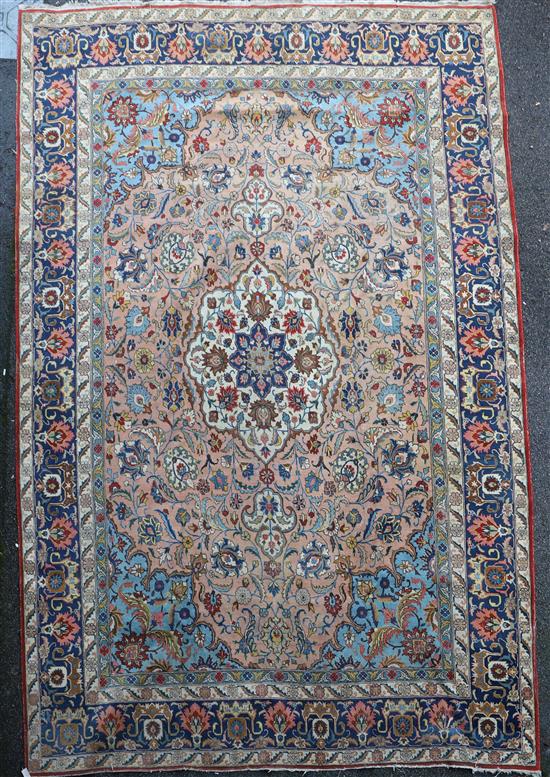 A Heriz ivory and blue ground carpet, 13ft by 10ft